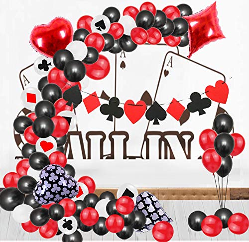 95pcs Casino Party Decorations Game Night Balloons Garland