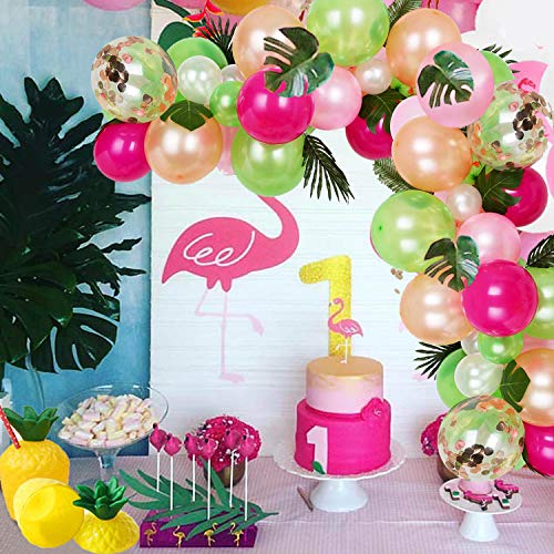 92pcs Tropical Balloons Arch Garland Kit with Palm Leaves for Baby Shower Birthday