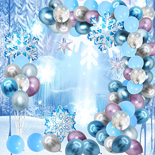 90Pcs Snowflake Balloon Garland Arch kit for Winter Wonderland Christmas