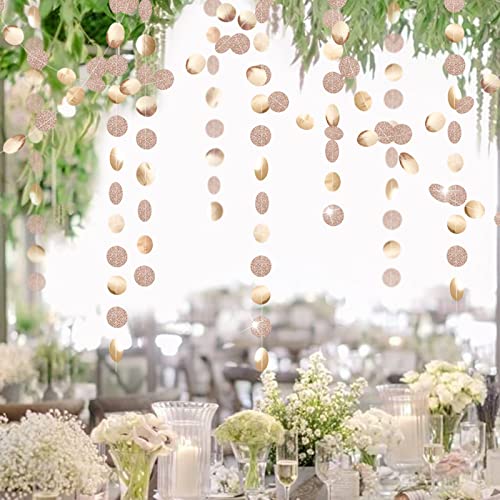 Glitter Champagne Circle Dots Garland Bunting for Wedding Bachelorette