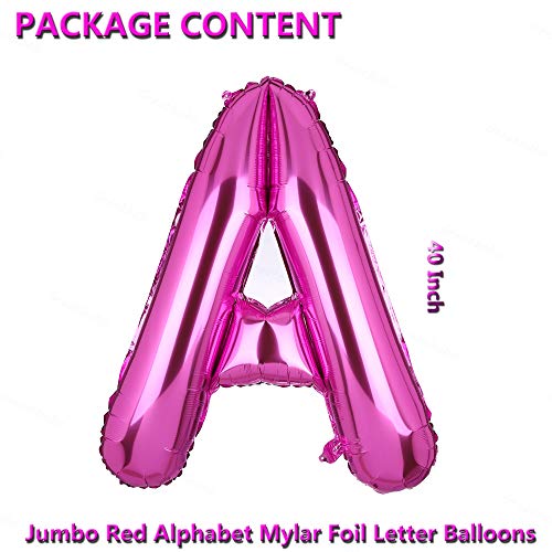 40 Inch Jumbo Pink Alphabet Mylar Foil Helium Letter Balloons for Bridal Shower Anniversary