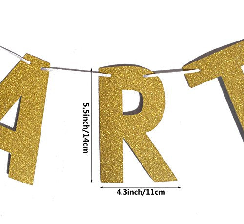 Glitter Gold Alphabet LET'S PARTY Banner for Bachelorette party Decoration