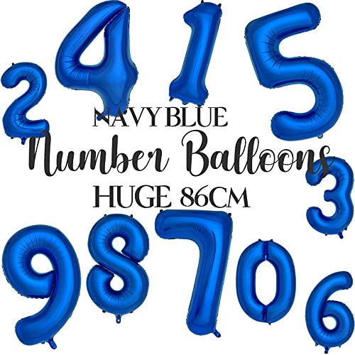 40 Inch Large Royal Blue Helium Foil Number Balloons for Birthday Party