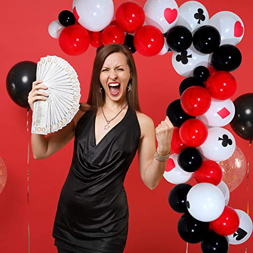116 Pieces Casino Balloons Garland Arch Kit for Casino Theme Party