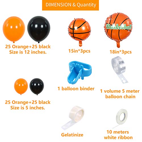 110 Pcs Basketball Theme Balloon Garland Arch Kit for Baby Shower Birthday Party