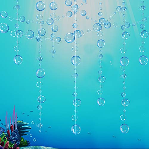 4 Strings Flat Under the Sea Blue Bubble Garlands for Little Mermaid Party Decorations