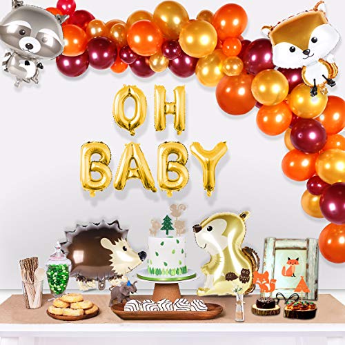 67pcs Woodland Baby Shower Balloon Garland with Animal Balloons