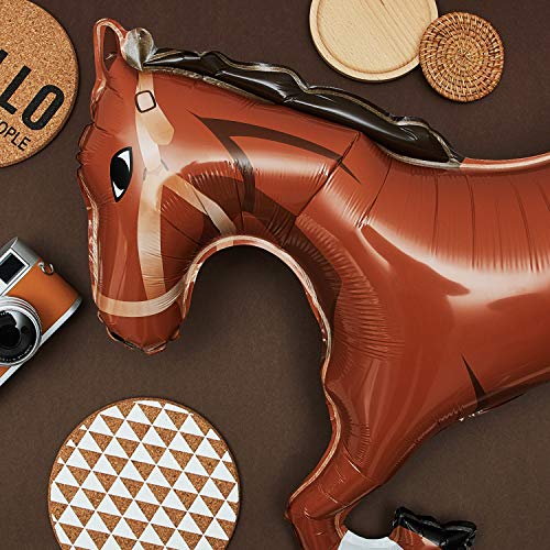 8 Pieces Mini Foil Horse Balloon Brown Horse Balloon Animal Themed Party Decorations