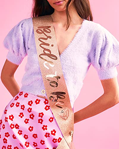 Rose Gold Glitter Bachelorette Party Sash for Bachelorette Party Decorations
