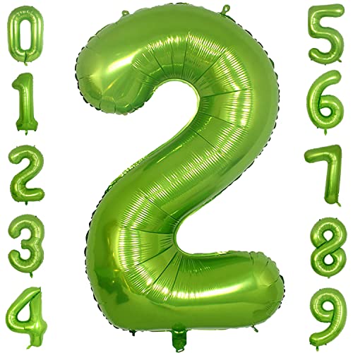 40 Inch Large Green Number Balloon Mylar Foil Helium Big Number Balloons for Birthday Anniversary