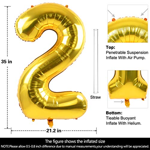 40 Inch Large Gold Number Balloon for Birthday Anniversary Party Celebration Decorations