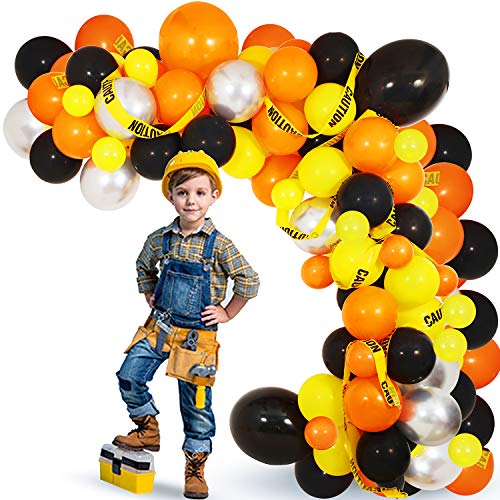 120 Pcs Construction Party Balloon Garland Kit for Birthday Party Decorations