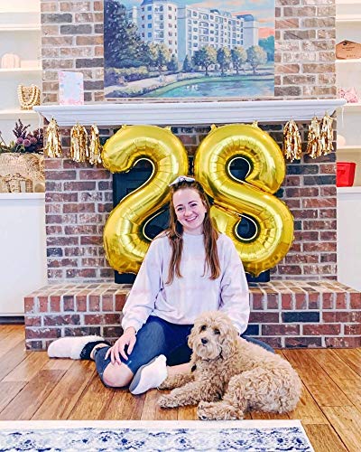 40 Inch Large Gold Number Balloon for Birthday Anniversary Party Celebration Decorations