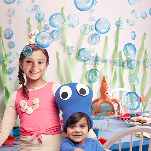 4 Strings Flat Under the Sea Blue Bubble Garlands for Little Mermaid Party Decorations