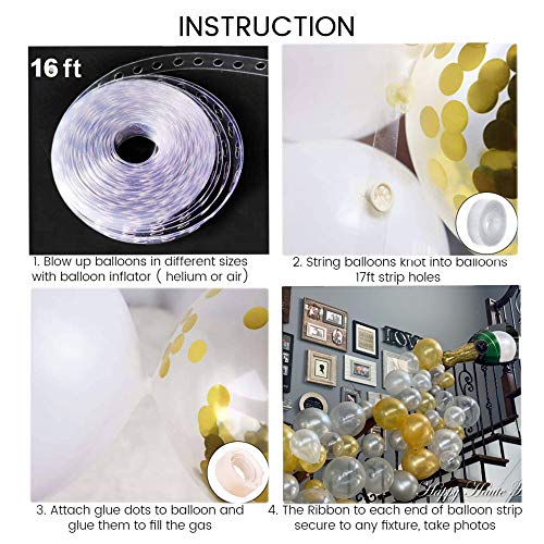 88 PCS Gold Silver Champagne Bottle Balloon Kit for Wedding and Bridal Shower