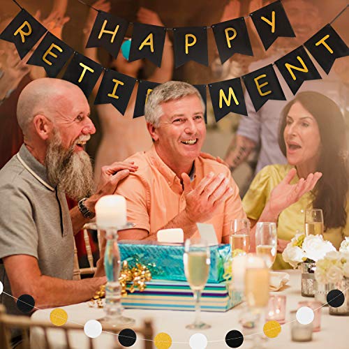 Happy Retirement Banner for Retirement Party Decorations Supplies