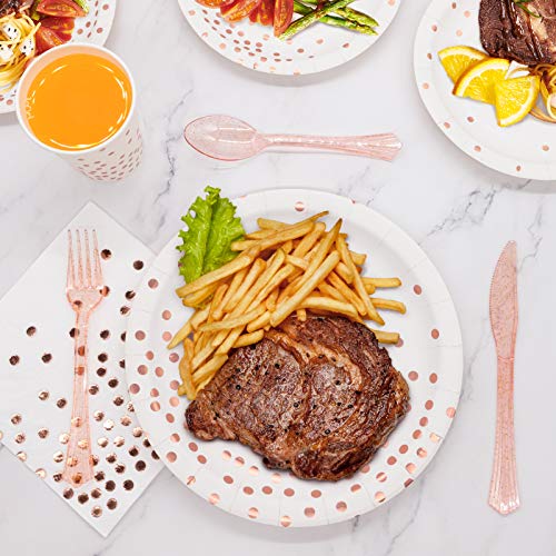 350 PCS Disposable Dinnerware Set for Birthday Bridal Shower Bachelor Wedding Party