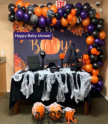 159pcs Halloween Balloon Arch Garland kit with 3D Bat Sticker for Halloween Theme Party