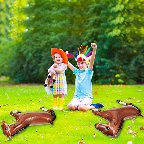 8 Pieces Mini Foil Horse Balloon Brown Horse Balloon Animal Themed Party Decorations