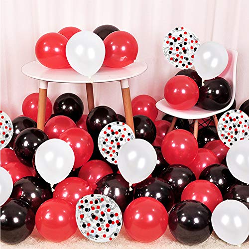 DIY Red Black White Balloon Garland Arch Kit - Red White Black Party Balloons 16ft Arch Strip for Circus BBQ Casino Poker Quinceanera Graduation Baby Shower Birthday Party Decorations