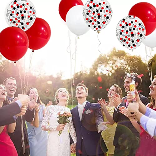 DIY Red Black White Balloon Garland Arch Kit - Red White Black Party Balloons 16ft Arch Strip for Circus BBQ Casino Poker Quinceanera Graduation Baby Shower Birthday Party Decorations