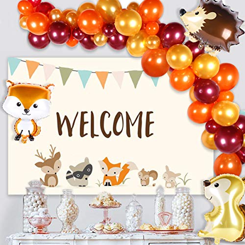 67pcs Woodland Baby Shower Balloon Garland with Animal Balloons
