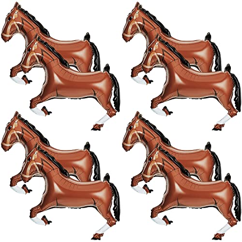 8 Pieces Mini Foil Horse Balloon Brown Horse Balloon Animal Themed Party Decorations