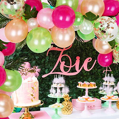 92pcs Tropical Balloons Arch Garland Kit with Palm Leaves for Baby Shower Birthday