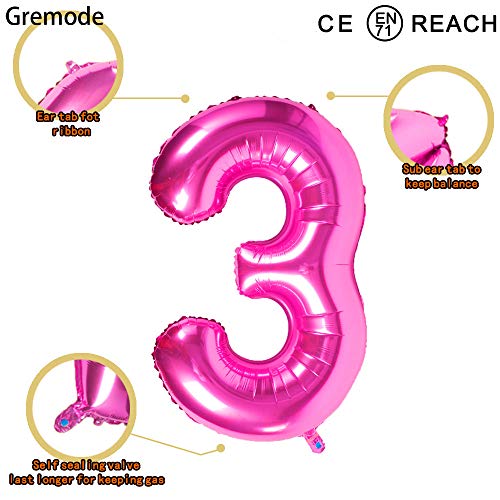 40 Inch Pink Jumbo Number Balloons for Birthday Foil Balloon Party Decorations