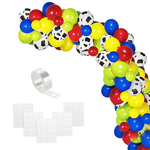 120pcs Toy Inspired Cow Printed Balloons Arch for Kids Birthday Party