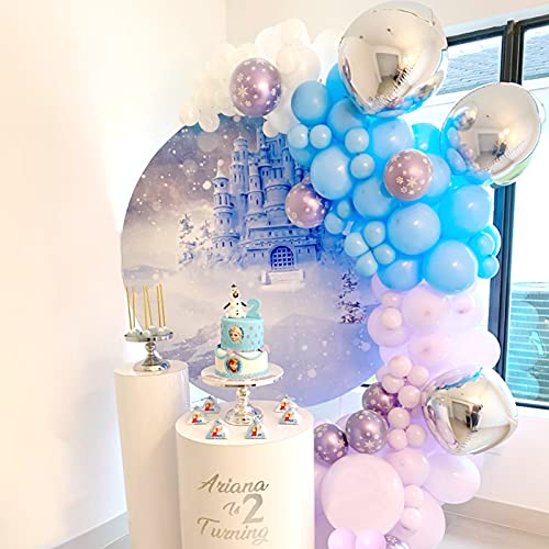 Rainbow 4D Balloons 6Pcs 18 inch Mylar Foil Balloons Round for Birthday Bridal Shower