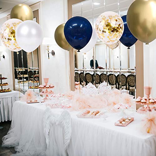 50 pcs Navy Blue and Gold Confetti Balloons Birthday Balloons for Graduation Birthday