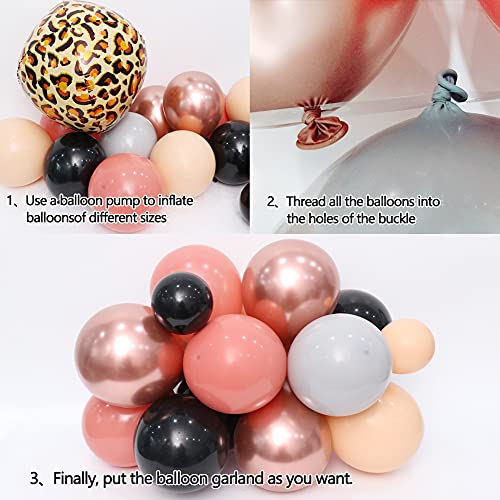 143pcs Blush Mauve Dusty Rose Balloons Arch Kit for Bridal Shower Decor