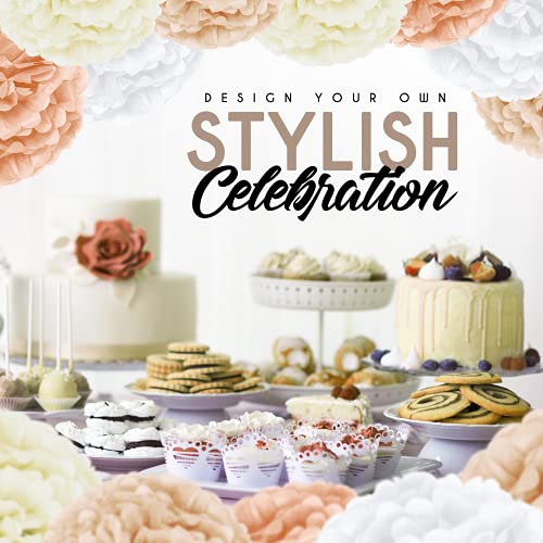 20PCS Tissue Pom Pom Decorations for Birthday and Bridal Shower