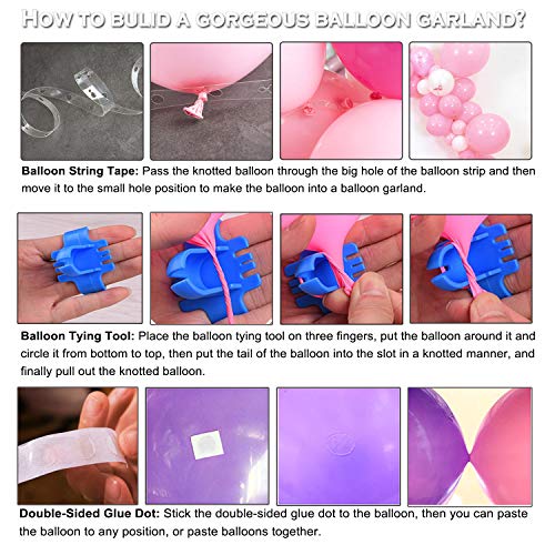 135 Pieces Purple Balloon Arch for Wedding Birthday Graduation Party Decorations
