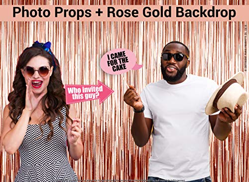 Rose Gold 18th Birthday Photo Props |18 Photo Booth Rose Gold | Backdrop Props Photos