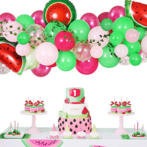 125 Pieces Watermelon Party Balloon Garland Kit for Birthday Decorations