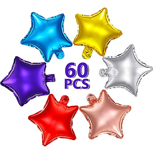 60 Pcs Star-shaped Balloons for Baby Shower Gender Reveal