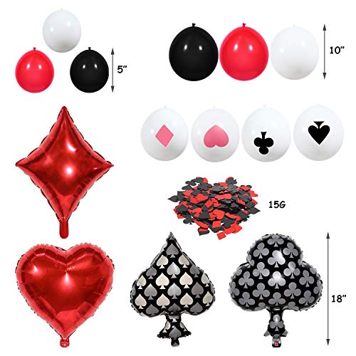 116 Pieces Casino Balloons Garland Arch Kit for Casino Theme Party