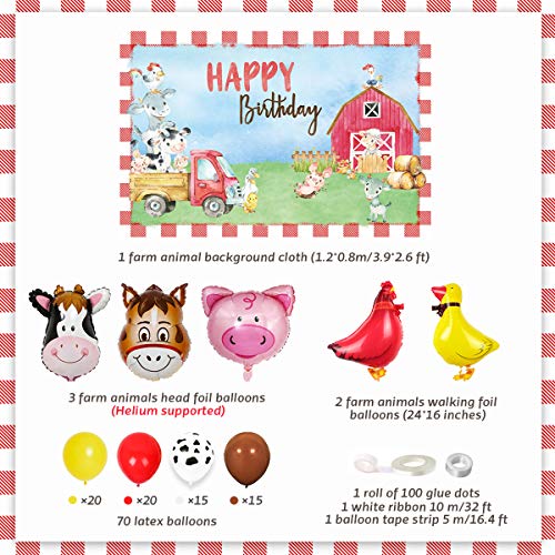 75pcs Farm Animal Balloons Decorations for Farm Barnyard Party Decorations