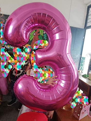 40 Inch Pink Jumbo Number Balloons for Birthday Foil Balloon Party Decorations
