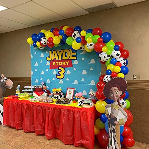 120pcs Toy Inspired Cow Printed Balloons Arch for Kids Birthday Party