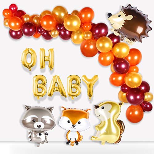 67pcs Woodland Baby Shower Balloon Garland with Animal Balloons