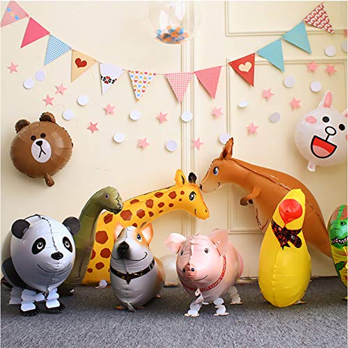 Walking Animal Balloons, 8Pcs Forest Animals Birthday Balloons Animal Theme Birthday Party Decorations