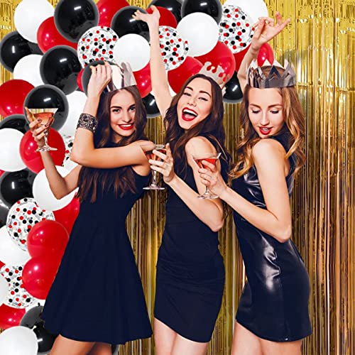 DIY Red Black White Balloon Garland Arch Kit - Red White Black Party Balloons 16ft Arch Strip for Circus BBQ Casino Poker Quinceanera Graduation Baby Shower Birthday Party Decorations