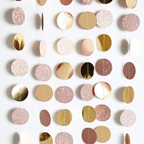 Glitter Champagne Circle Dots Garland Bunting for Wedding Bachelorette