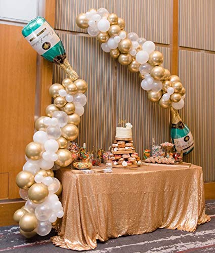 88 PCS Gold Silver Champagne Bottle Balloon Kit for Wedding and Bridal Shower