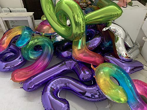 40 Inch Purple Jumbo Digital Number Balloons Foil Mylar Balloons for Birthday Party and Anniversary