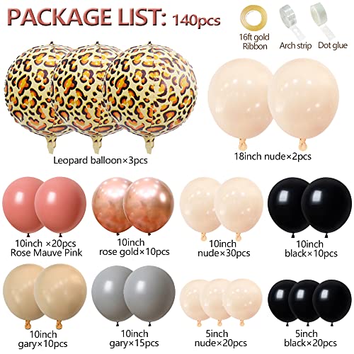 143pcs Blush Mauve Dusty Rose Balloons Arch Kit for Bridal Shower Decor