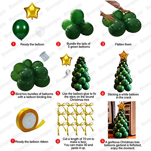 96 Pcs Christmas Balloon Garland Arch kit with Christmas tree for Christmas Party Decorations